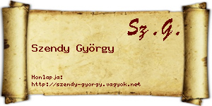 Szendy György névjegykártya
