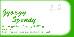 gyorgy szendy business card